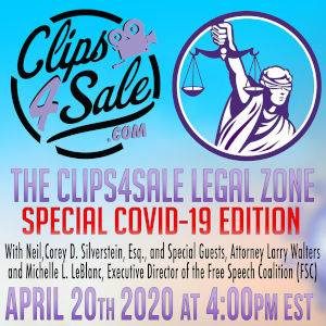 Special COVID-19 Edition of Clips4Sale Legal Zone Happening on Monday